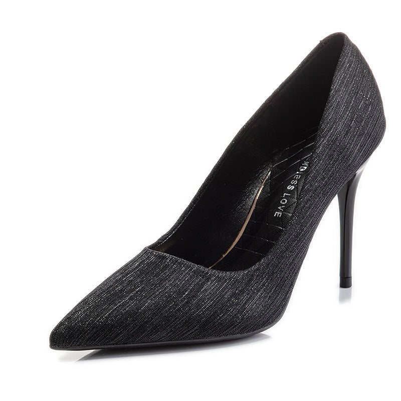 Pointed Non-tiring Feet Black Commuter Workplace High Heels