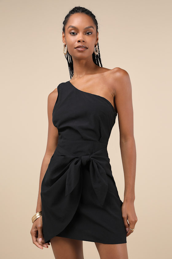 Gorgeous Garden One-shoulder Flower Mini Dress