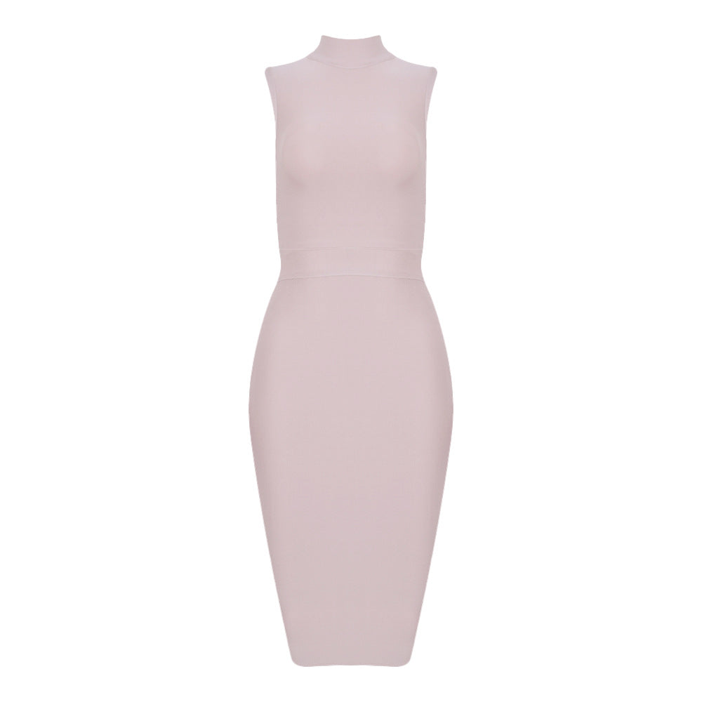 Women's Turtleneck Sleeveless Slim Stretch Dress