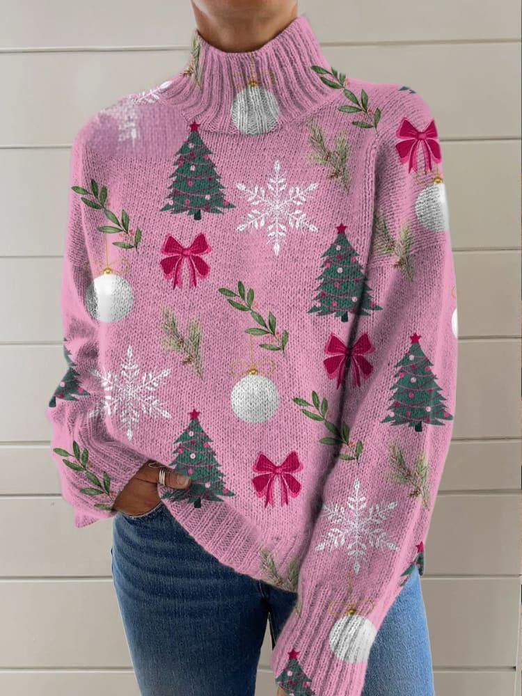 Christmas Totem Women's Printed Wear Turtleneck Sweater