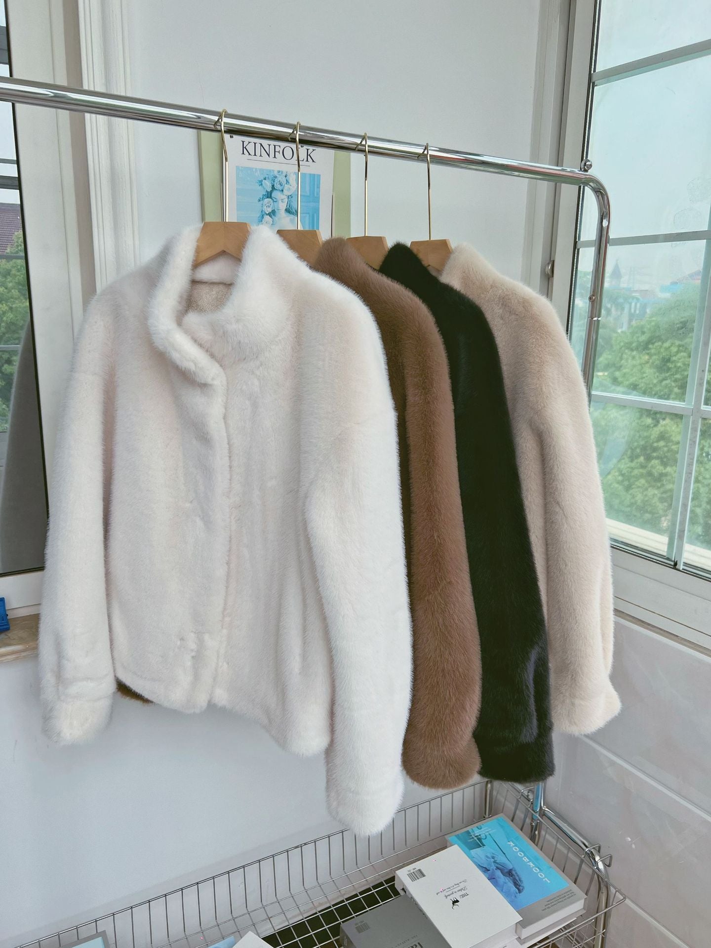 Short Artificial Mink Hair Fur Coat For Women