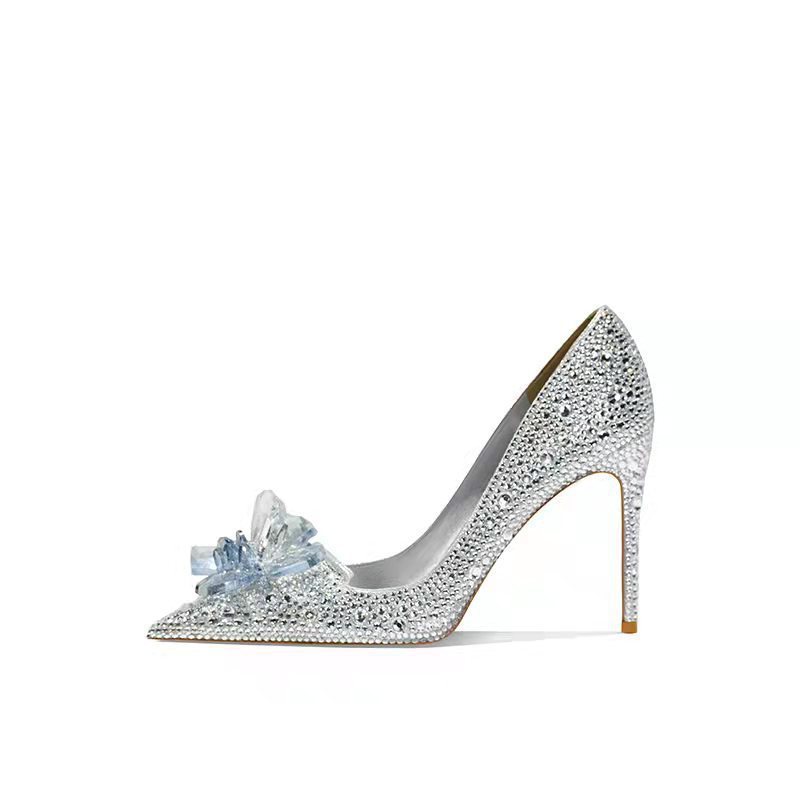 New Women's Wedding Dress French Crystal Shoes