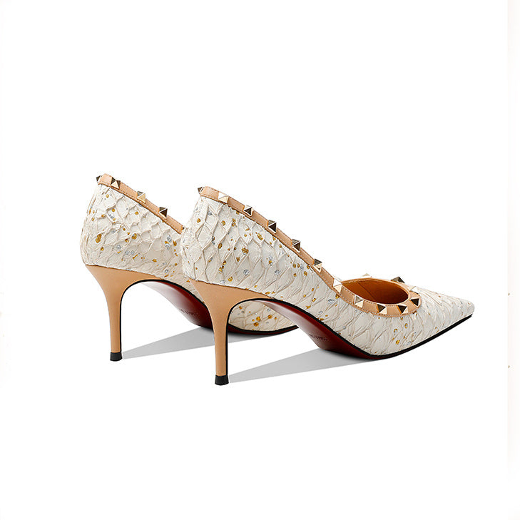 Women's Four Seasons Shoes With Stiletto Orange Single Shoes