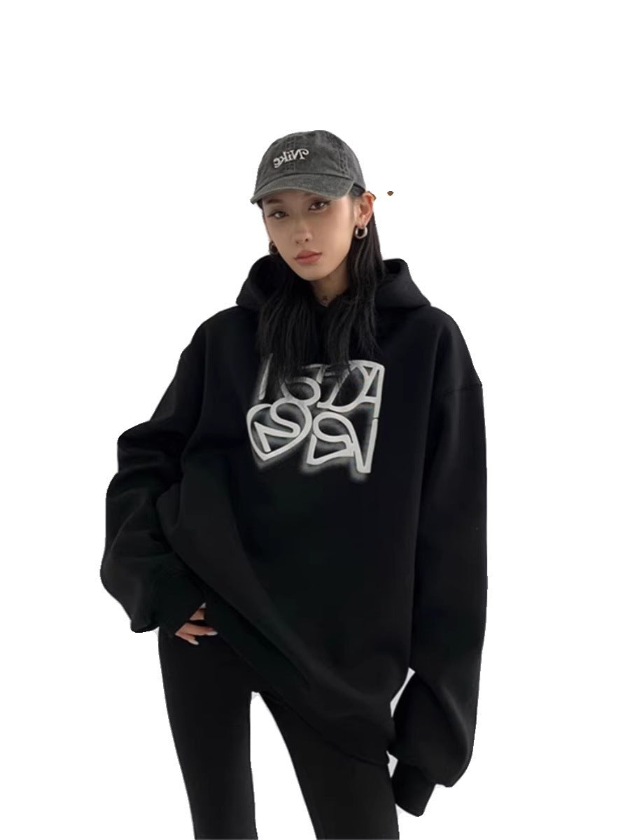 Heavy Cotton American Hooded Sweater For Women