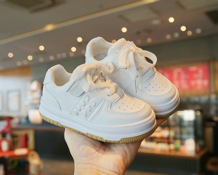 Children's White Shoes Sneakers Lightweight Non-slip Boys Casual Soft Bottom Baby Sneakers
