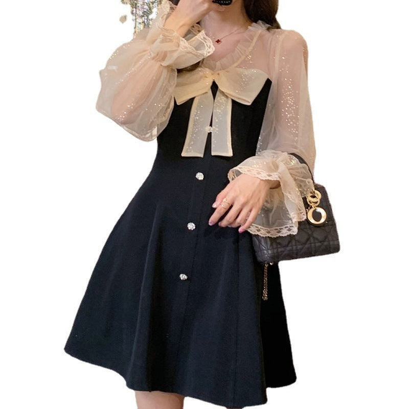Elegant Hepburn Style Little Black Dress Women