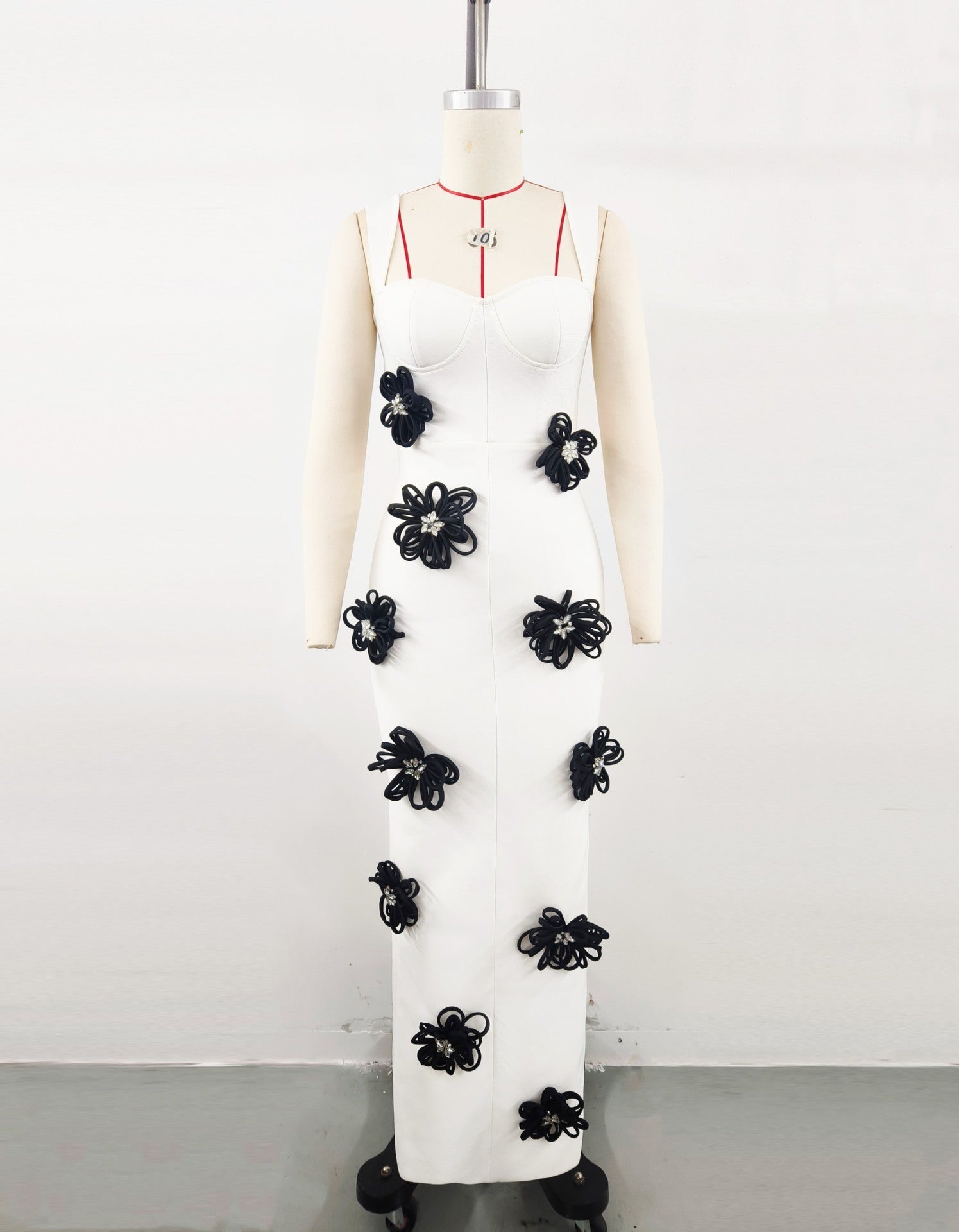 Clothing Temperament Elegant Flowers Bandage Dress Evening Dress