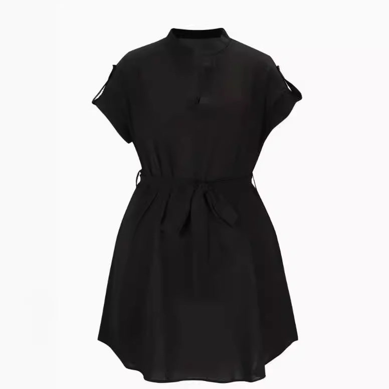 Women's Fashion Bowknot Short Sleeve Dress