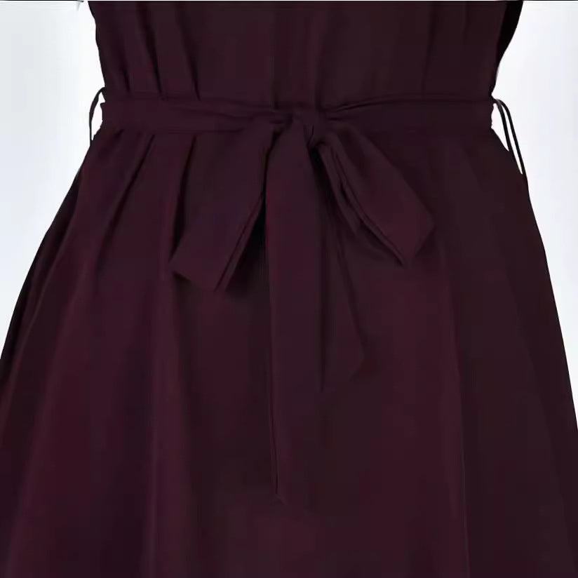 Women's Fashion Bowknot Short Sleeve Dress