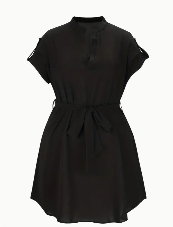 Women's Fashion Bowknot Short Sleeve Dress