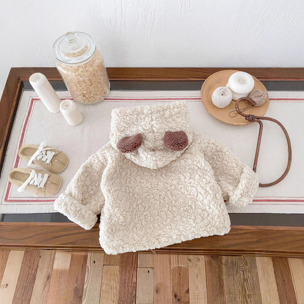 Plush Thickened Warm Bear Ears Toddler Coat