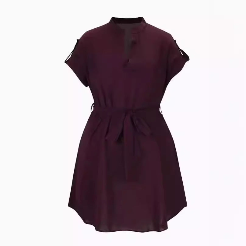 Women's Fashion Bowknot Short Sleeve Dress