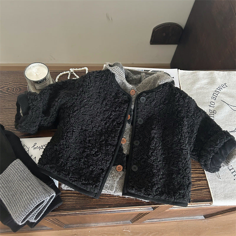 Five-pointed Star Sweater Children Bunching Socks Velvet Padded Leggings