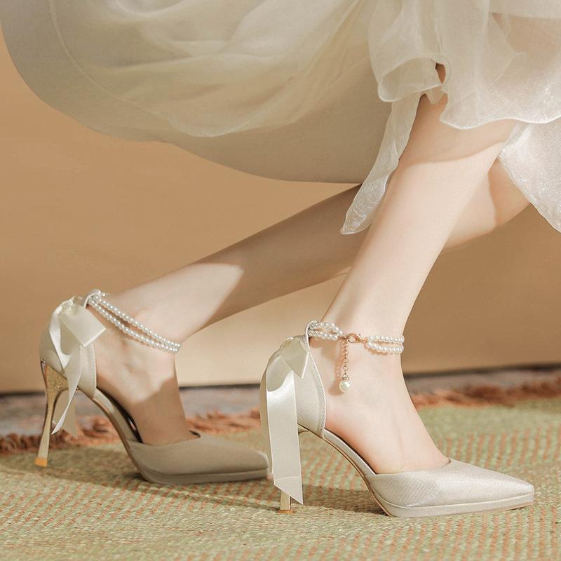 High Heel Pumps Pointed Toe Stiletto Waterproof Platform Women's Shoes