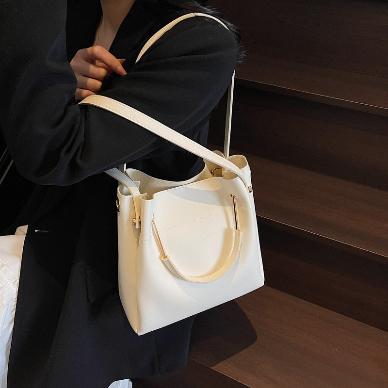 Simple All-match Shoulder Portable Cross Body Bucket Bag