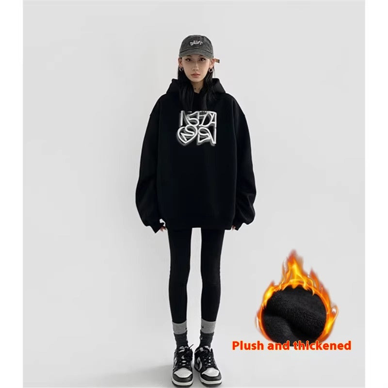 Heavy Cotton American Hooded Sweater For Women