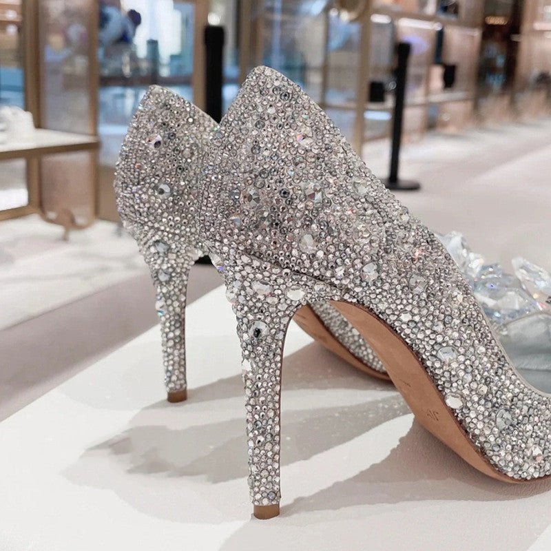 New Women's Wedding Dress French Crystal Shoes