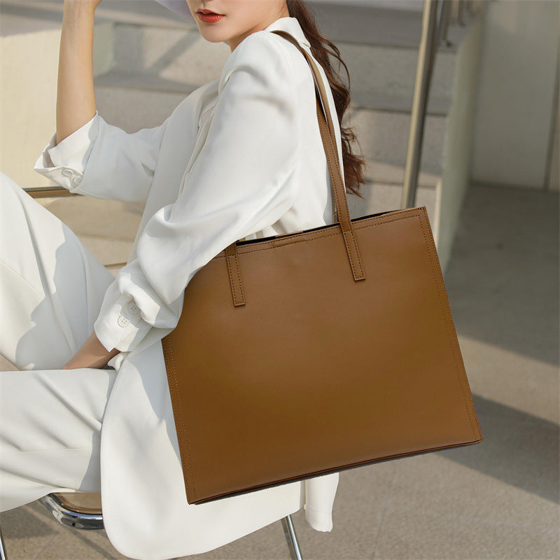 Women's Large-capacity High-grade One Shoulder Genuine Leather Handbag