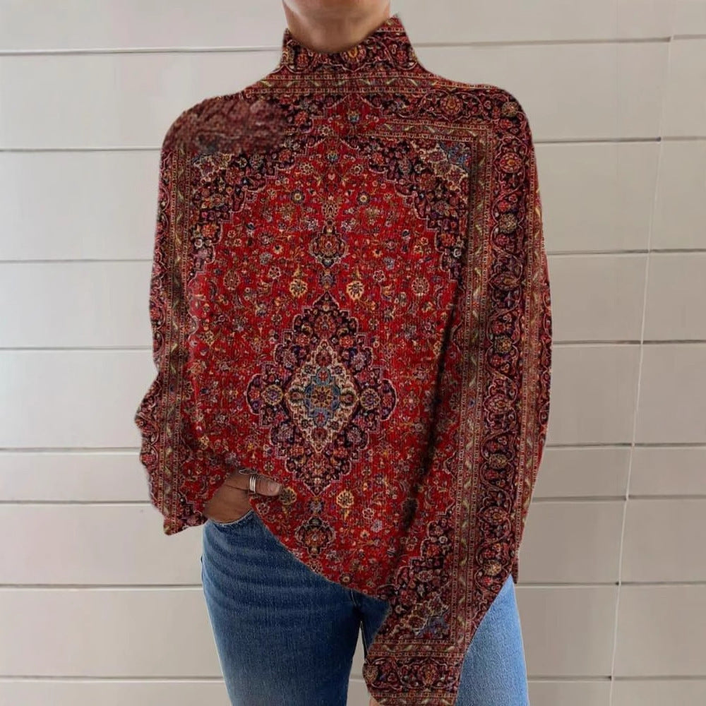 Christmas Totem Women's Printed Wear Turtleneck Sweater